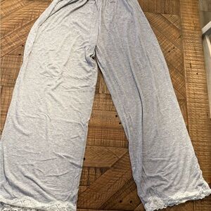 Aerie - Women's Gray Lace Trim Pajama Pants